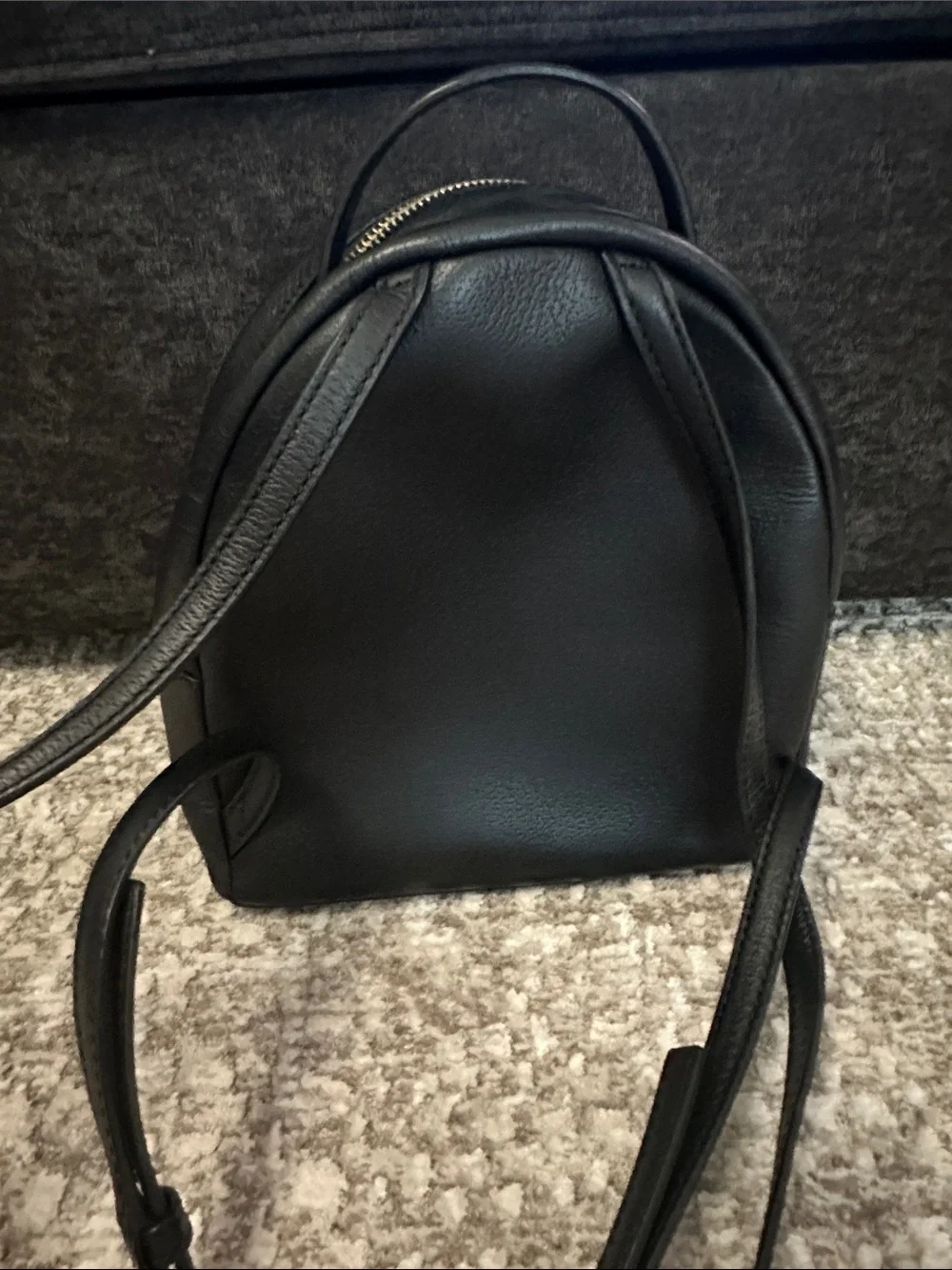 kate spade Black Leather Dome Mini Backpack with Gold Hardware